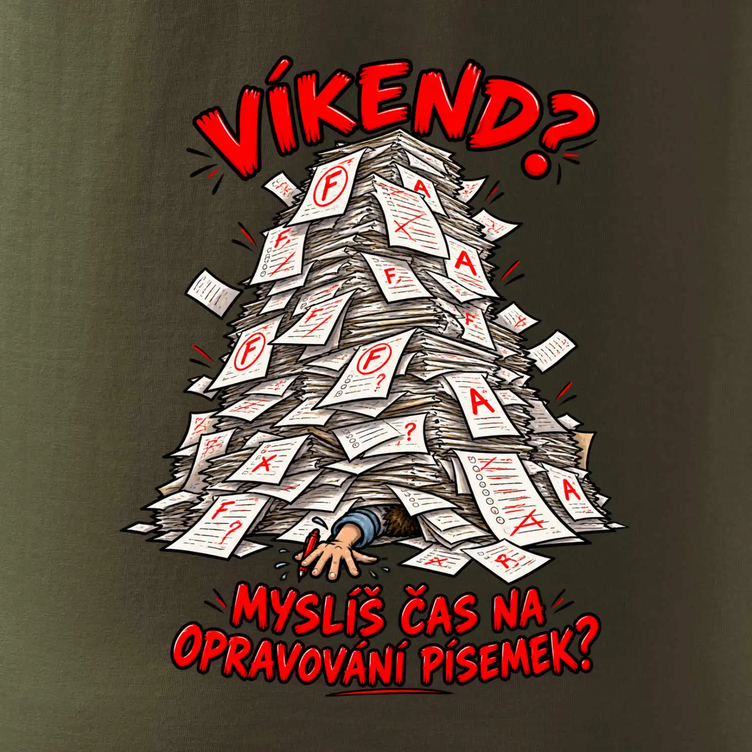 Víkend učitele pod hromadou písemek k opravě