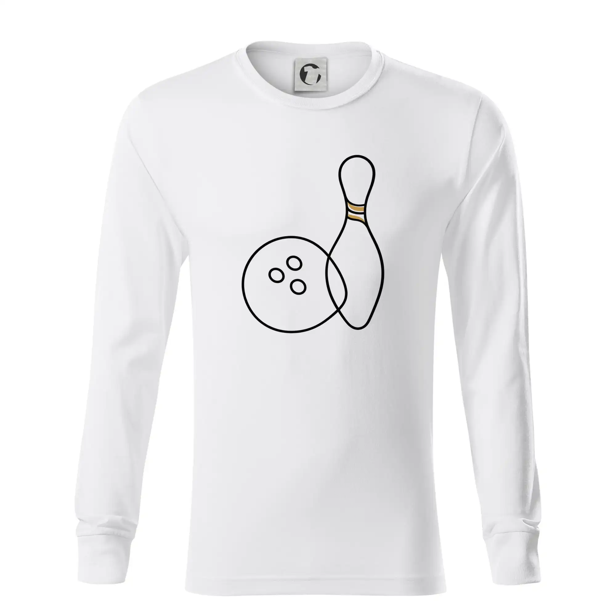 Bowling minimalistická linka s koulí a kuželkou