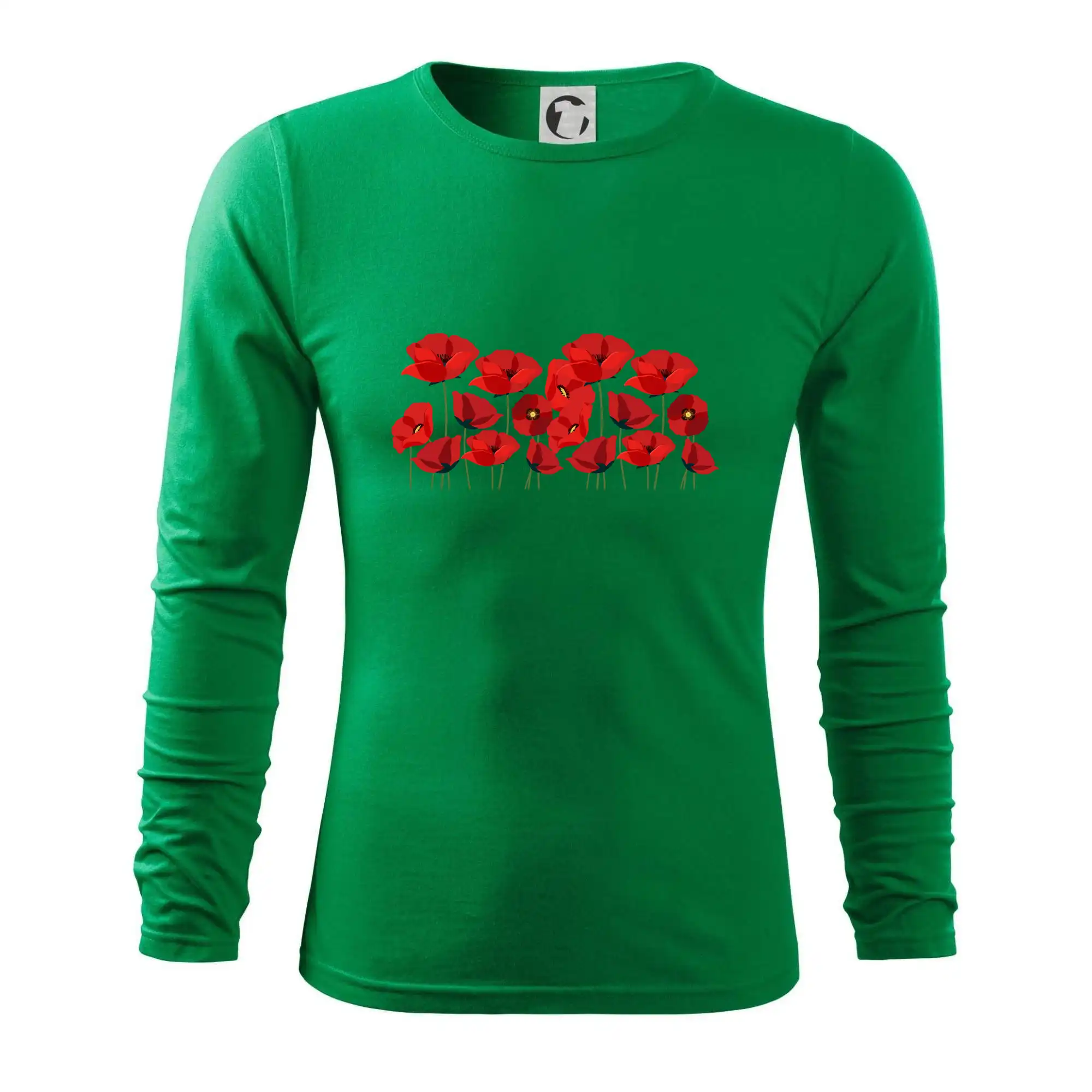 Vlčí mák v řadě
