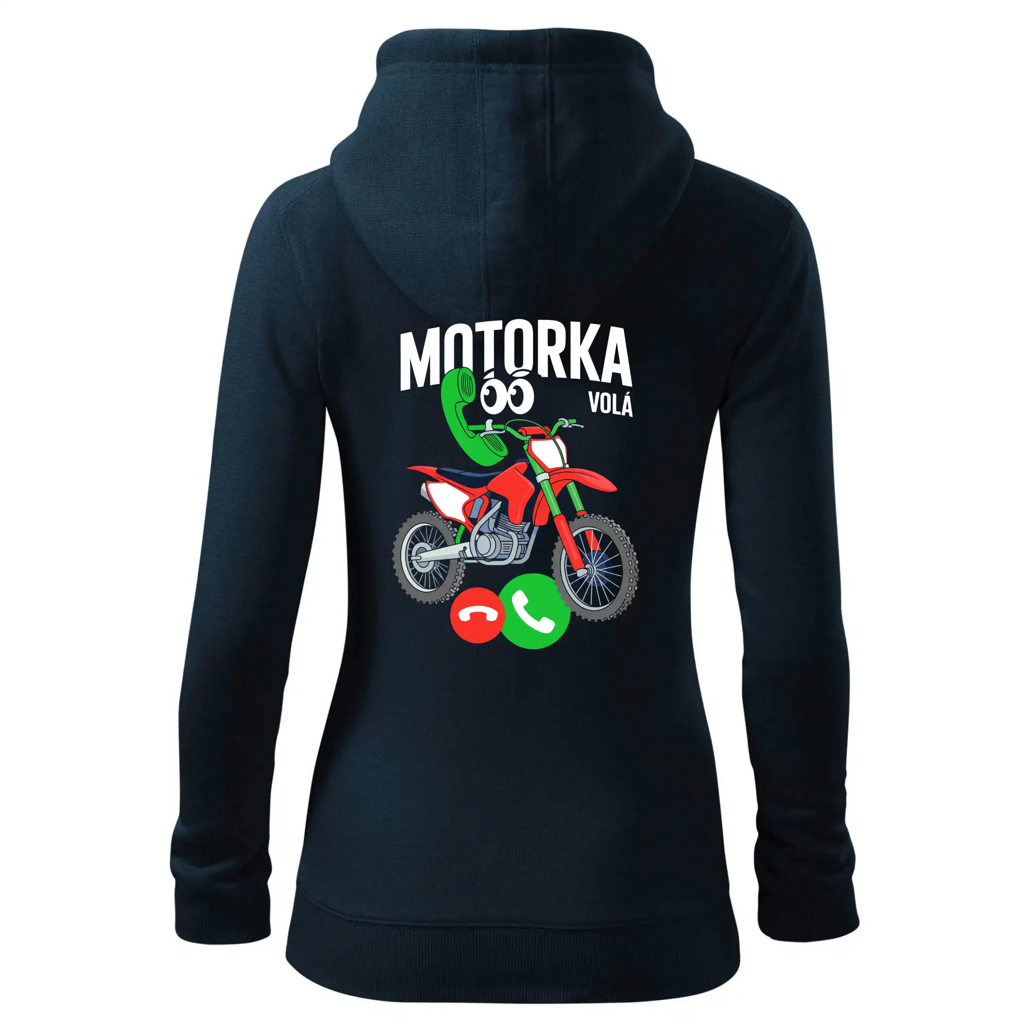 Karikatura motorka cross volá