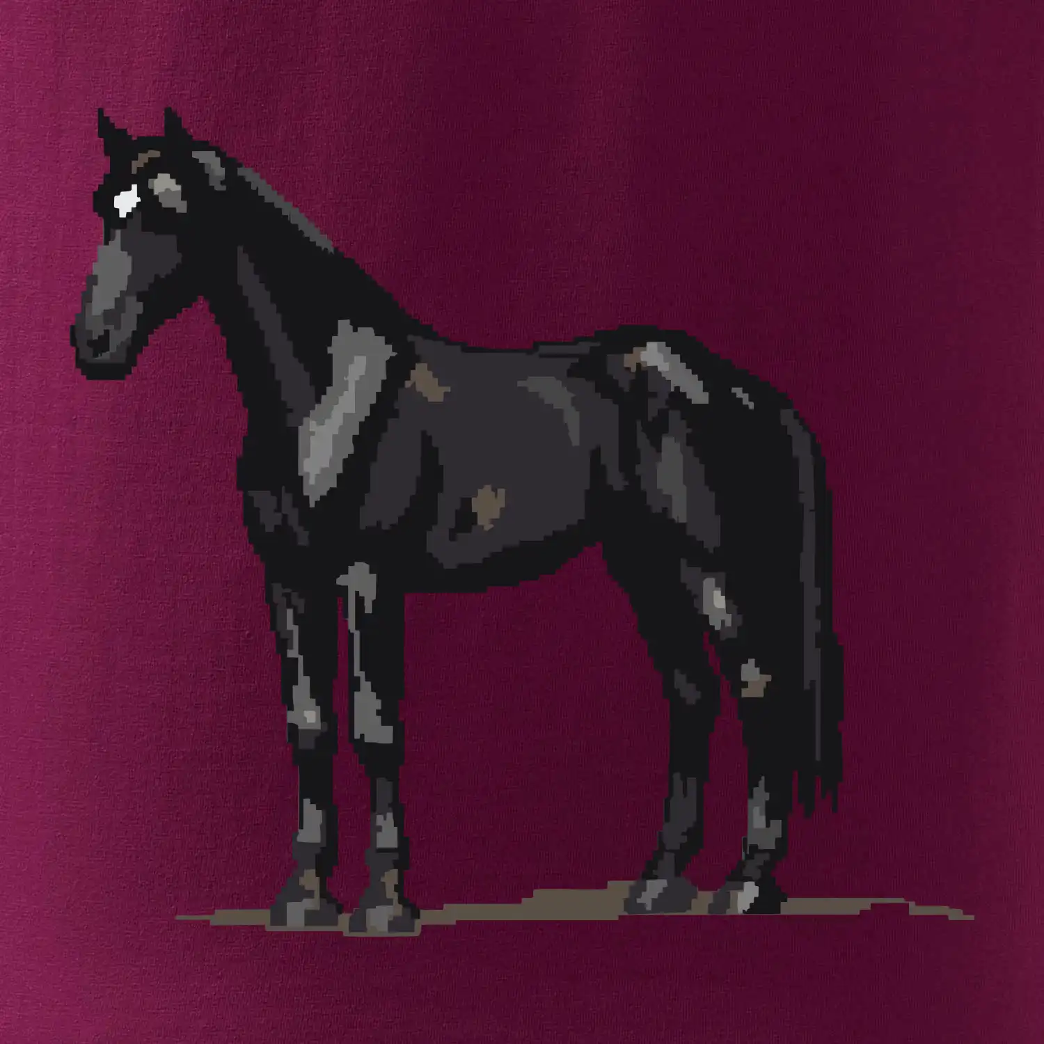 Černý kůň pixel