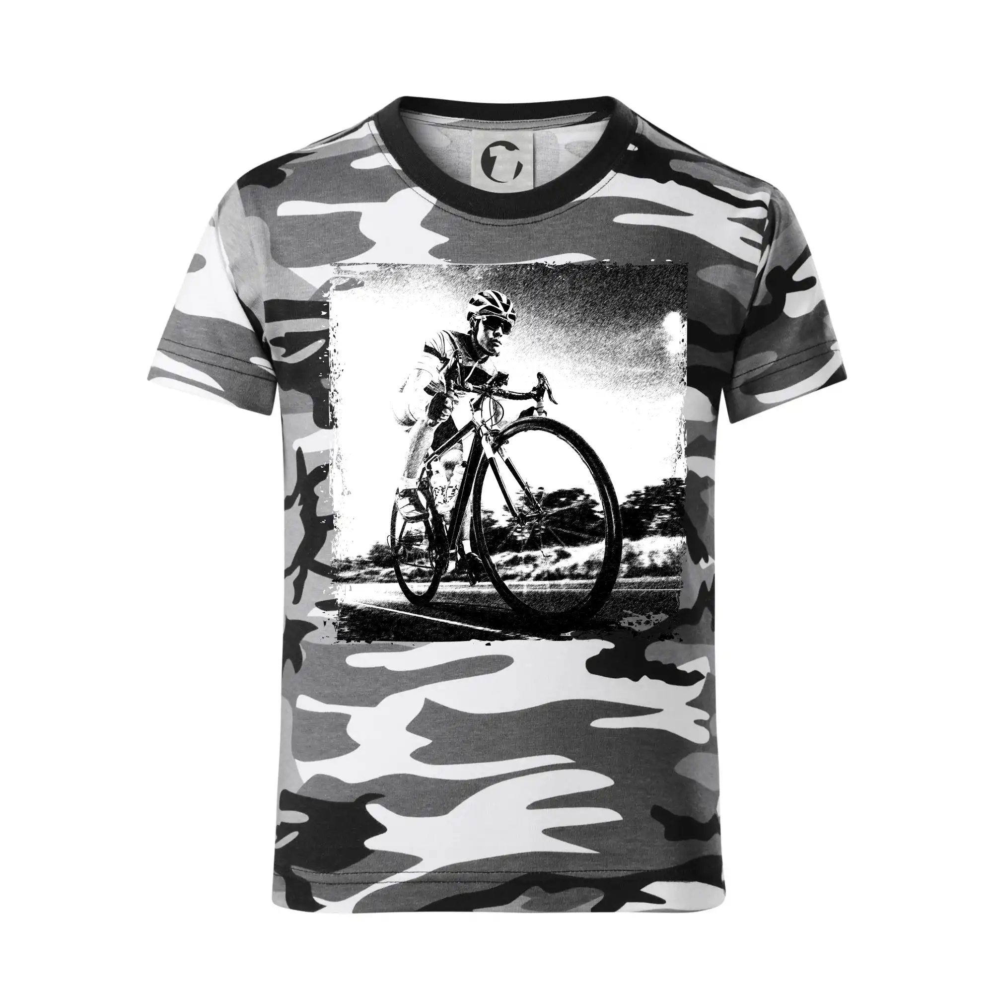 Cyklista černobílá cesta