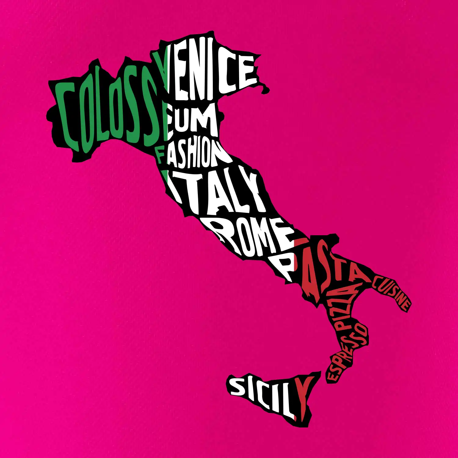 Mapy - názvy měst - Italie