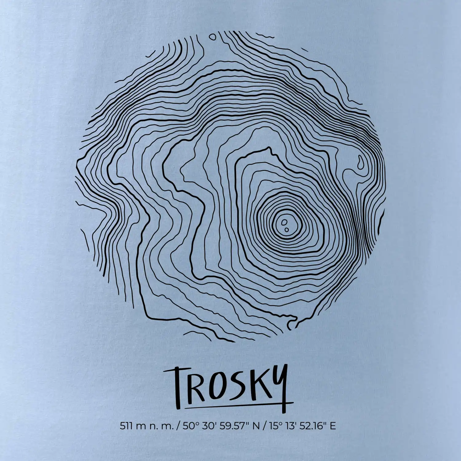Trosky - vrstevnice v kruhu
