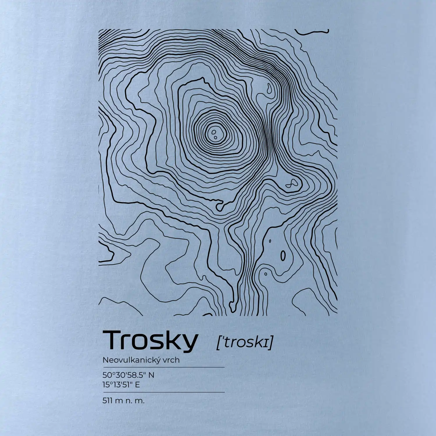 Trosky - vrstevnice v obdélníku