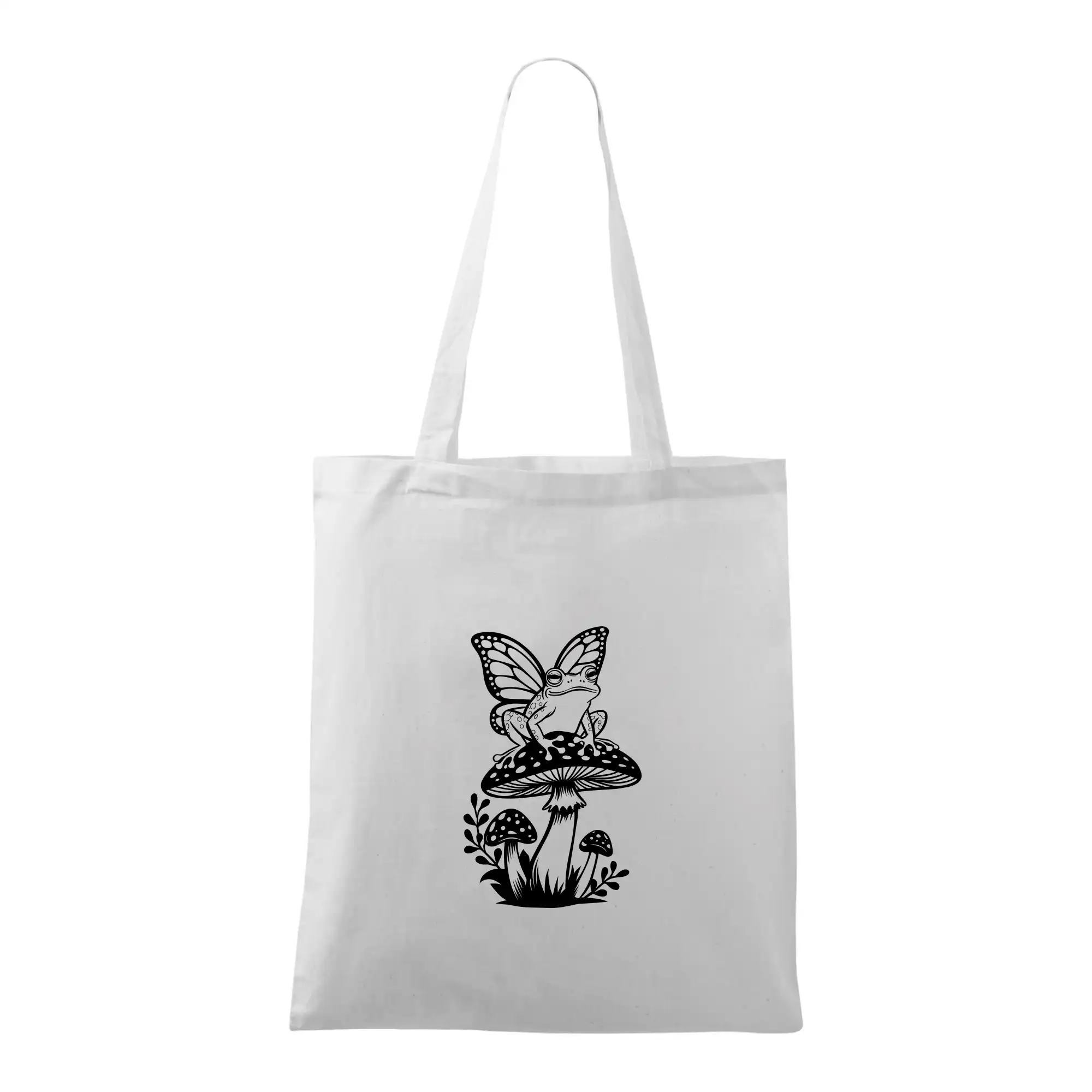 Goblincore černá houba se žábou