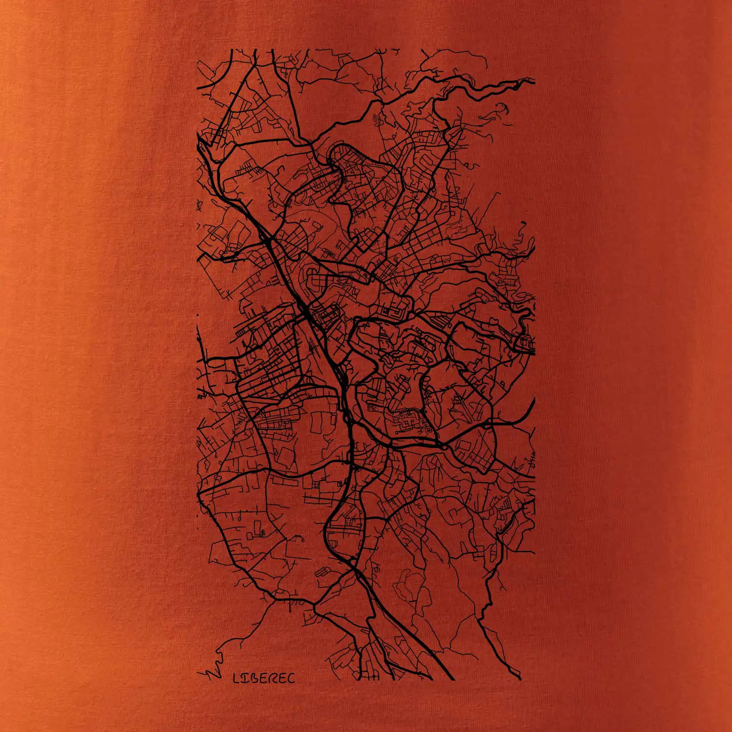 Černobílá mapa Liberec