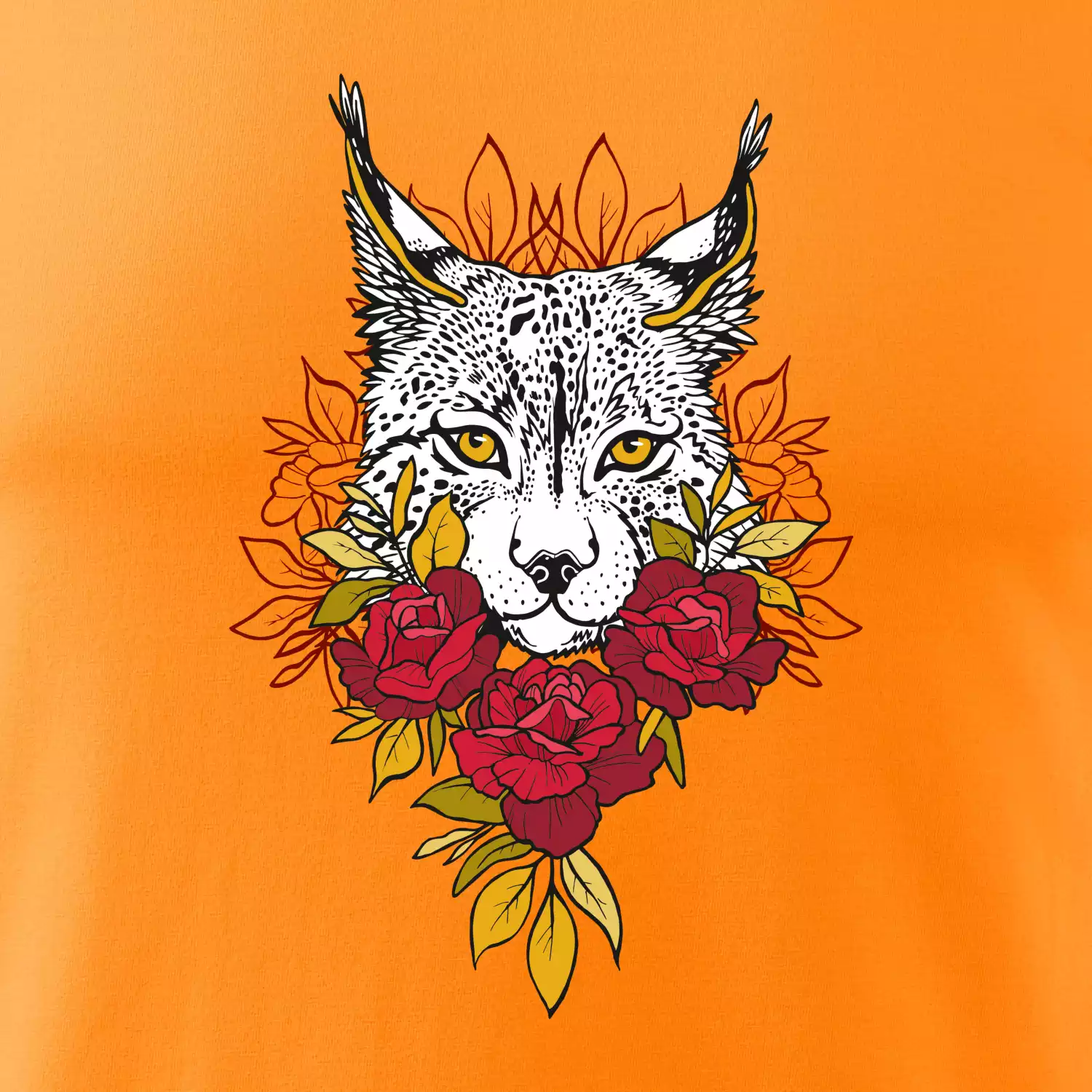 Rys s červenými růžemi  (Pecka design)