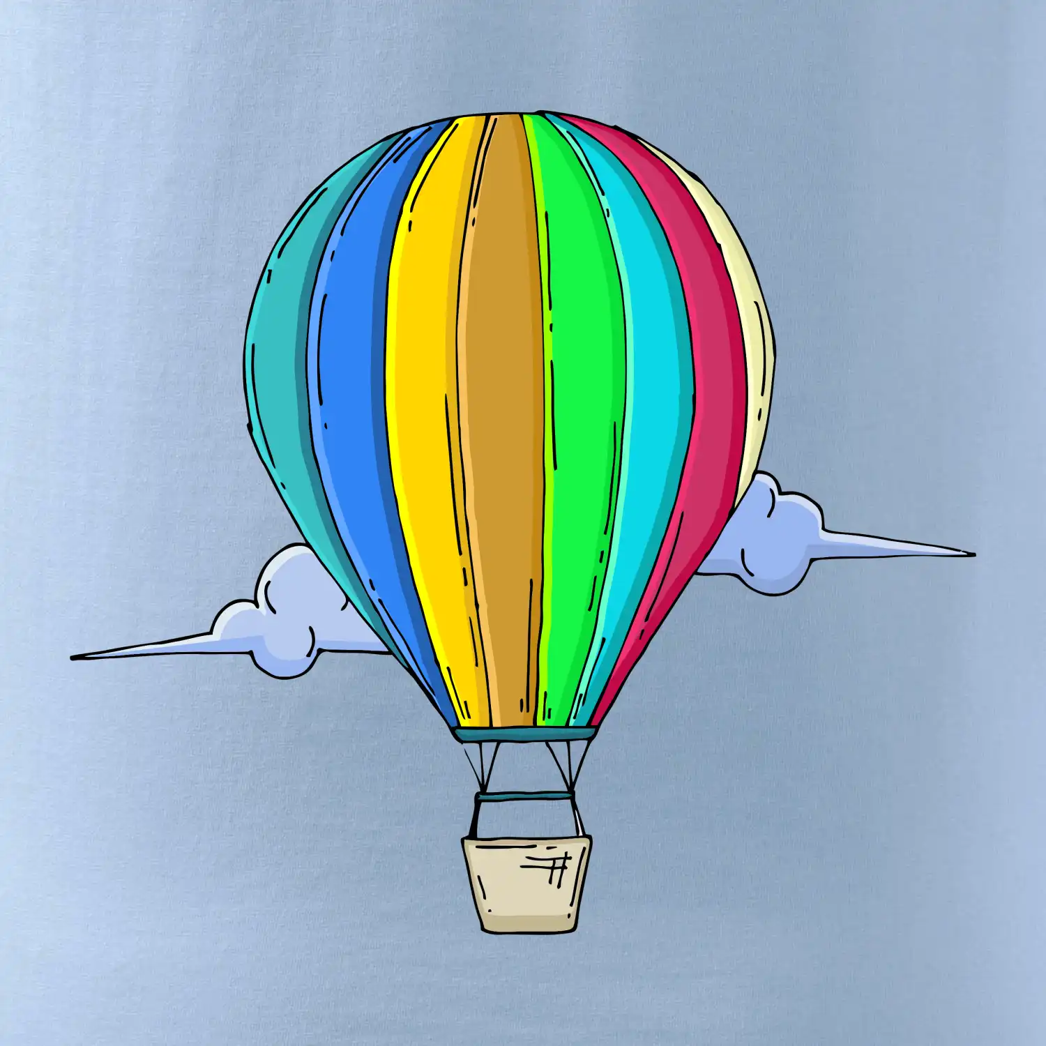 Horkovzdušný balon v oblacích