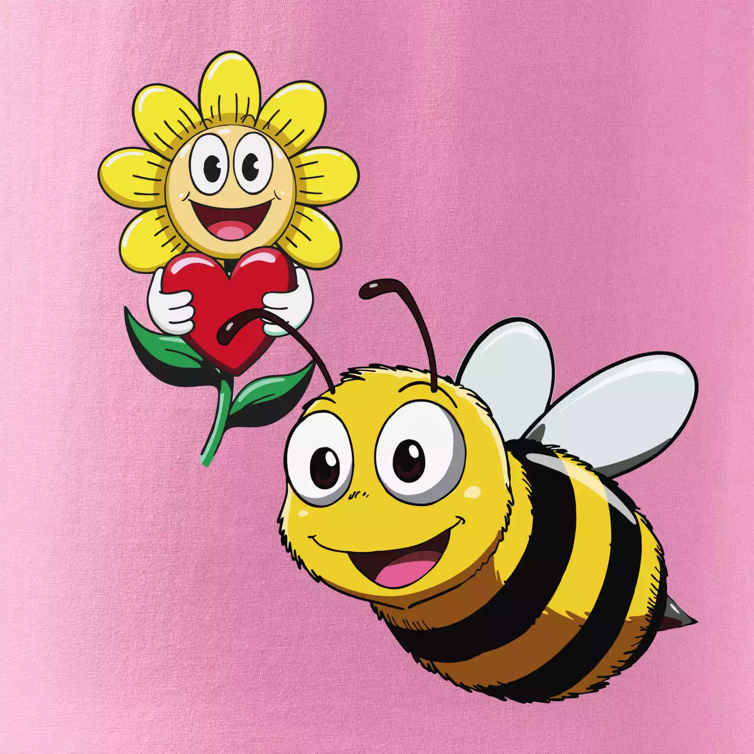 Parové triko - Včela a květina