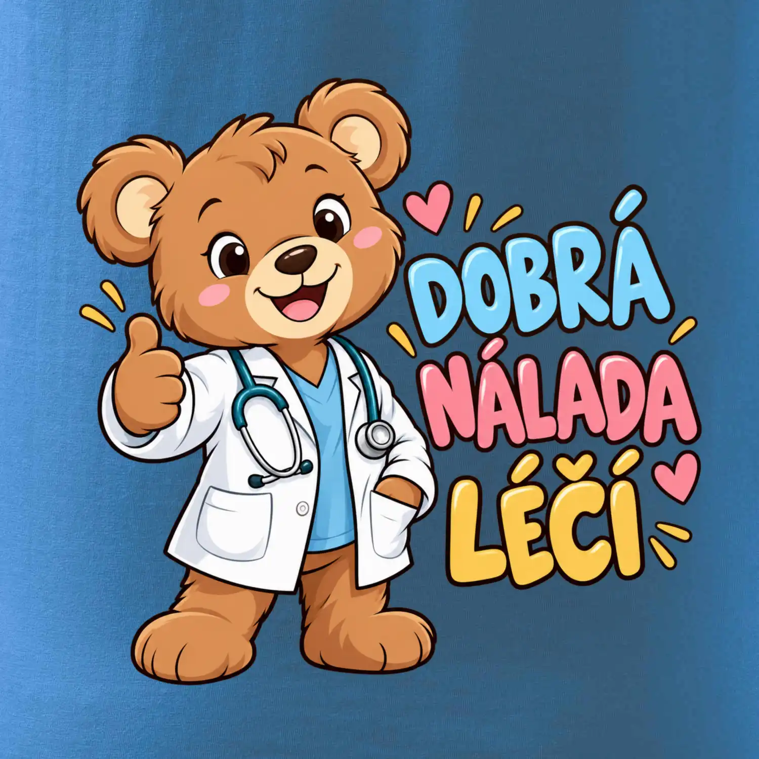 Dobrá nálada léčí - medvídek doktor s palcem nahoru