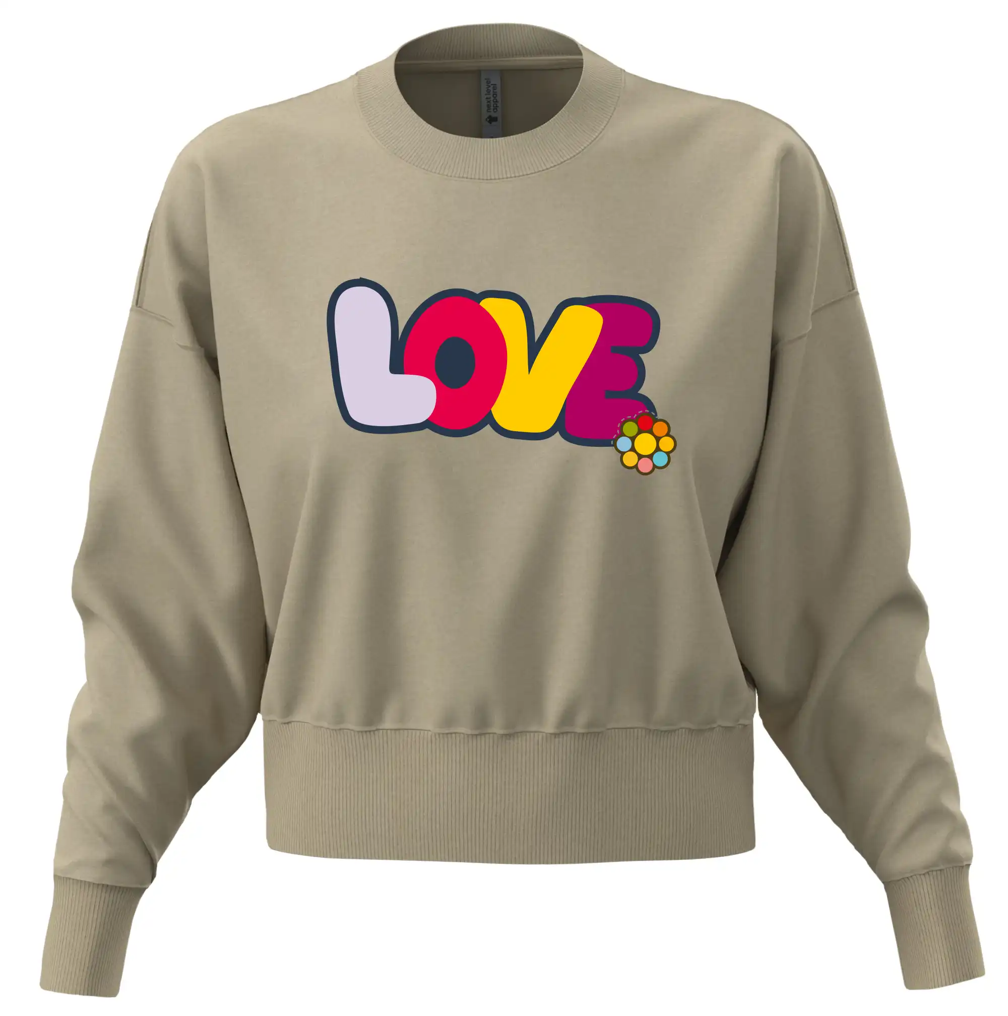 Love nápis s květinou