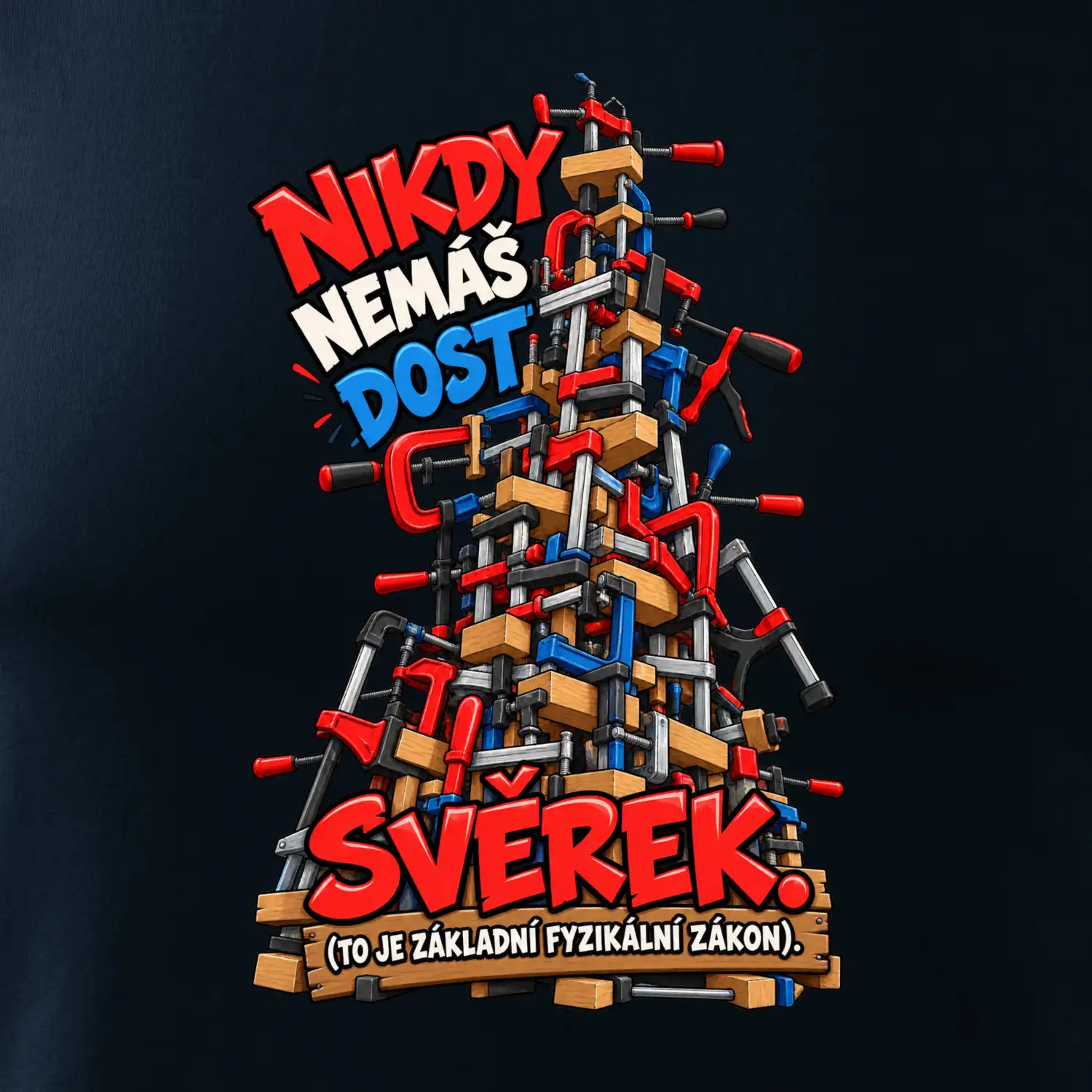 Nikdy nemáš dost svěrek - vysoká věž truhlářských svěrek