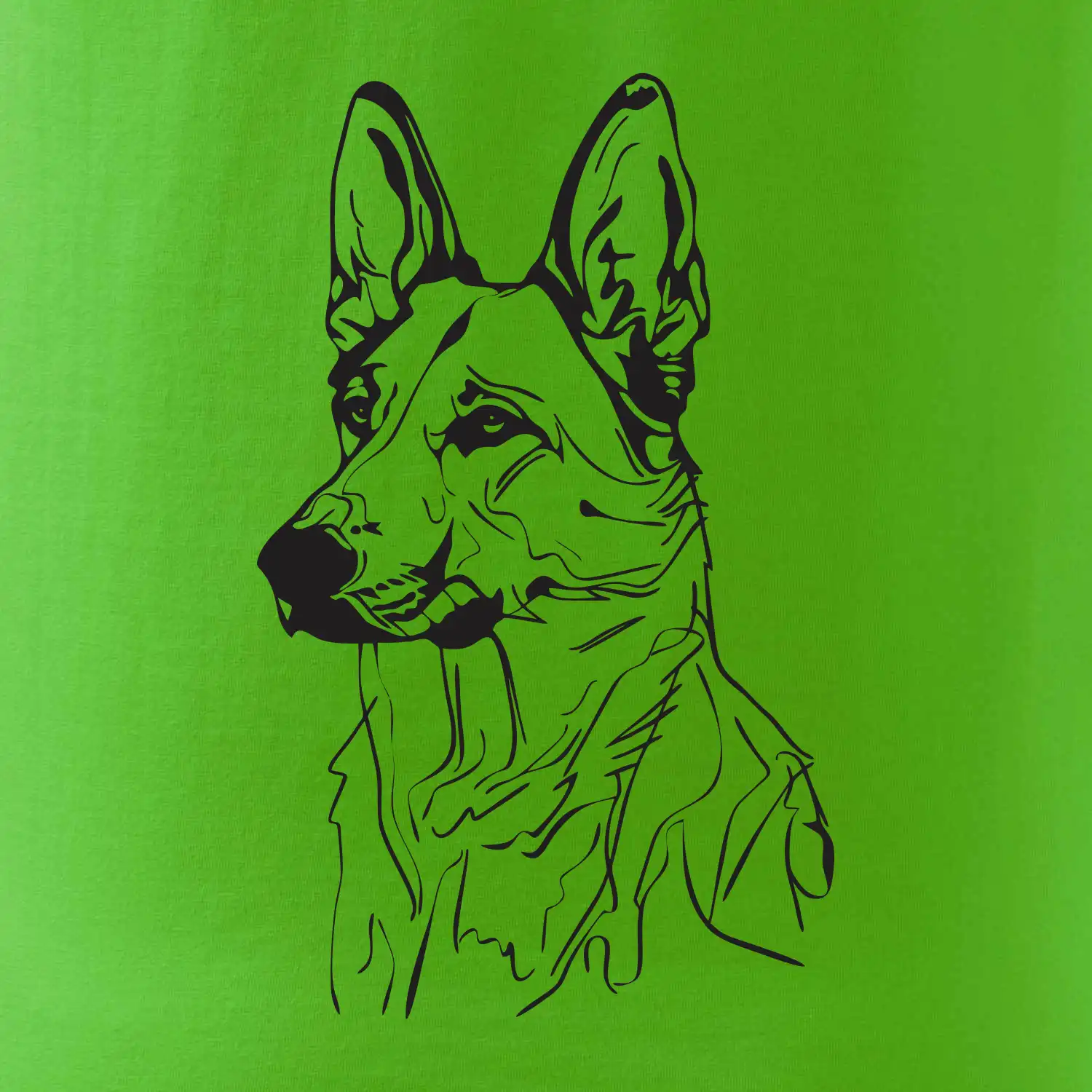 Německý ovčák černá kresba