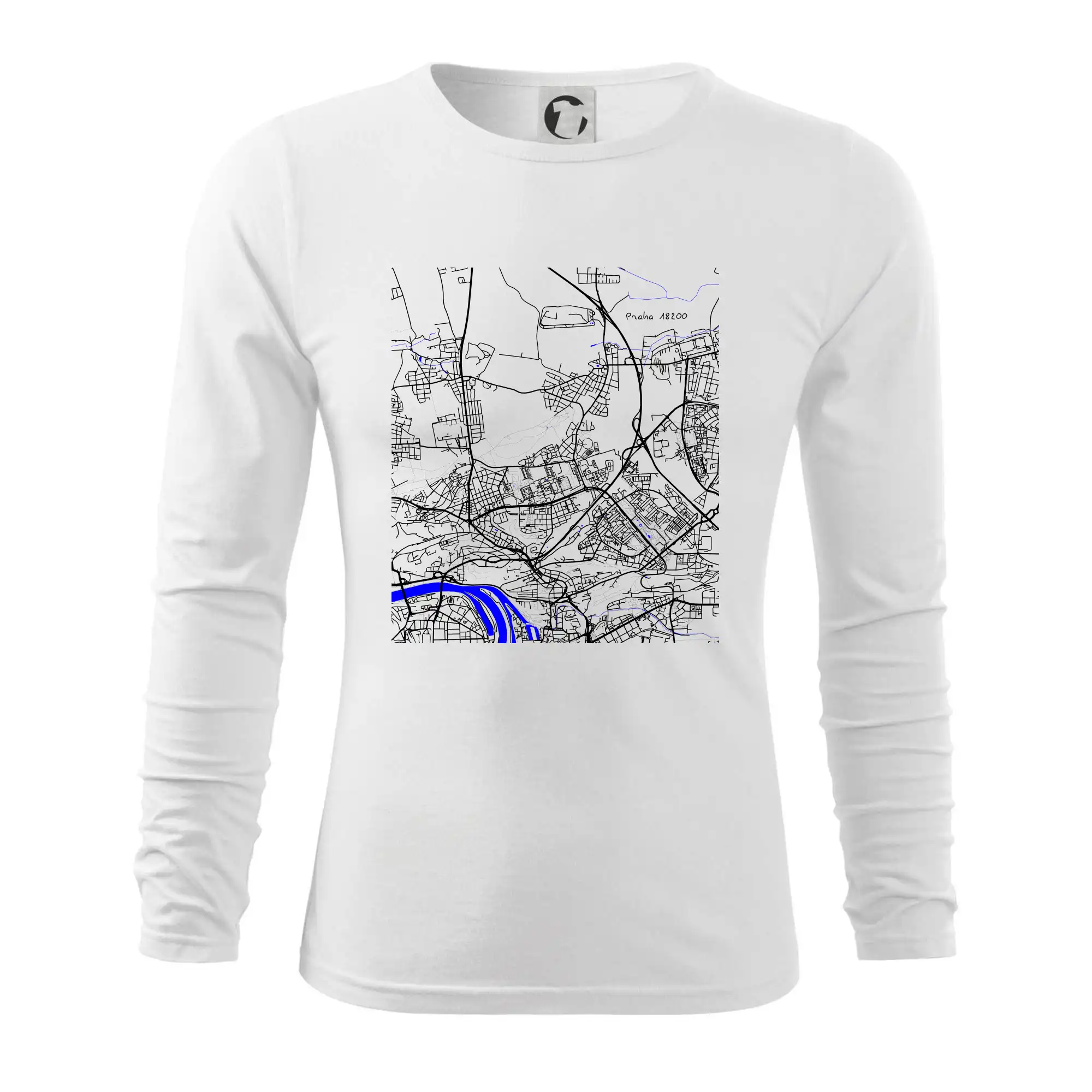 Praha 18200 - Mapa s vodními toky