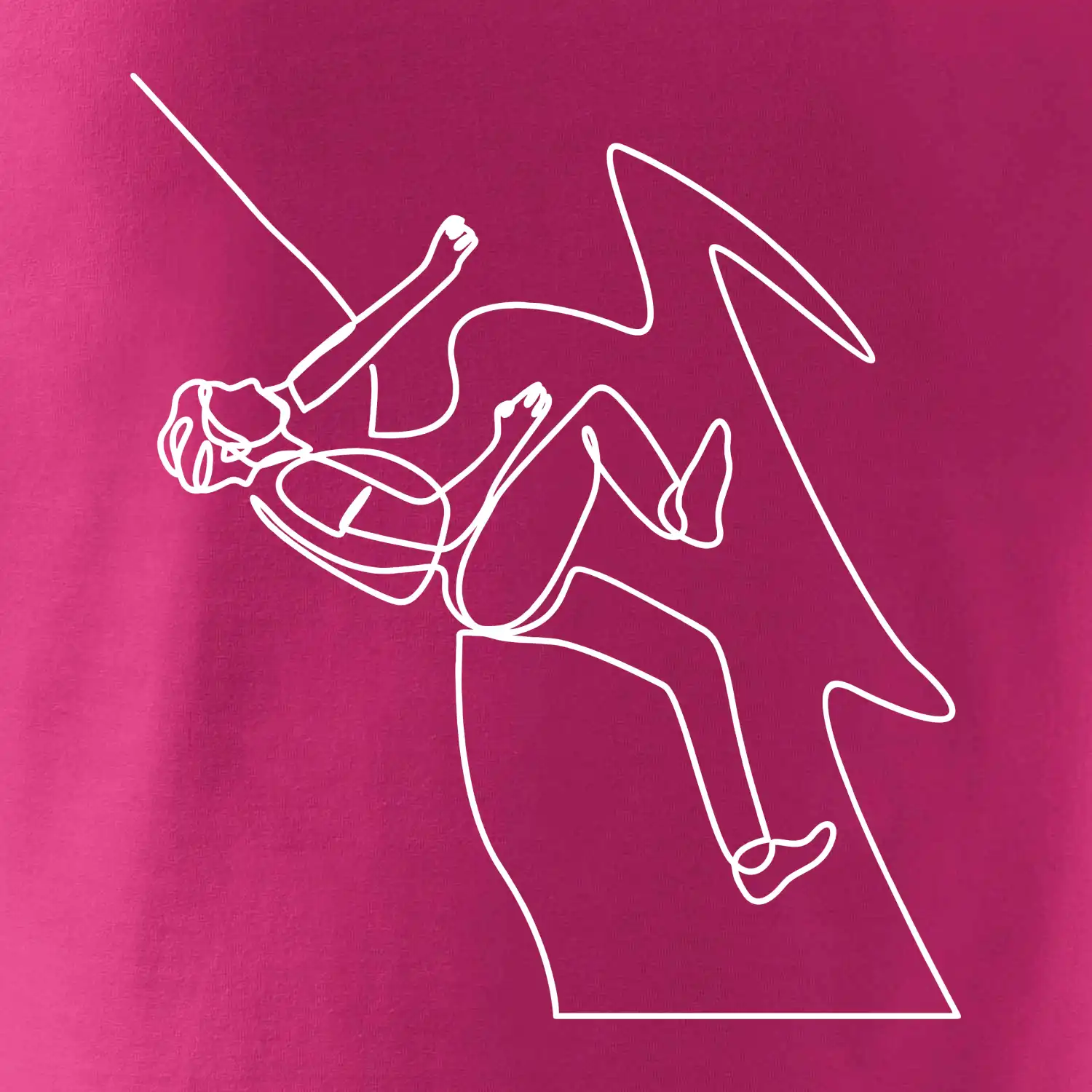 Lezec na skále jedním tahem