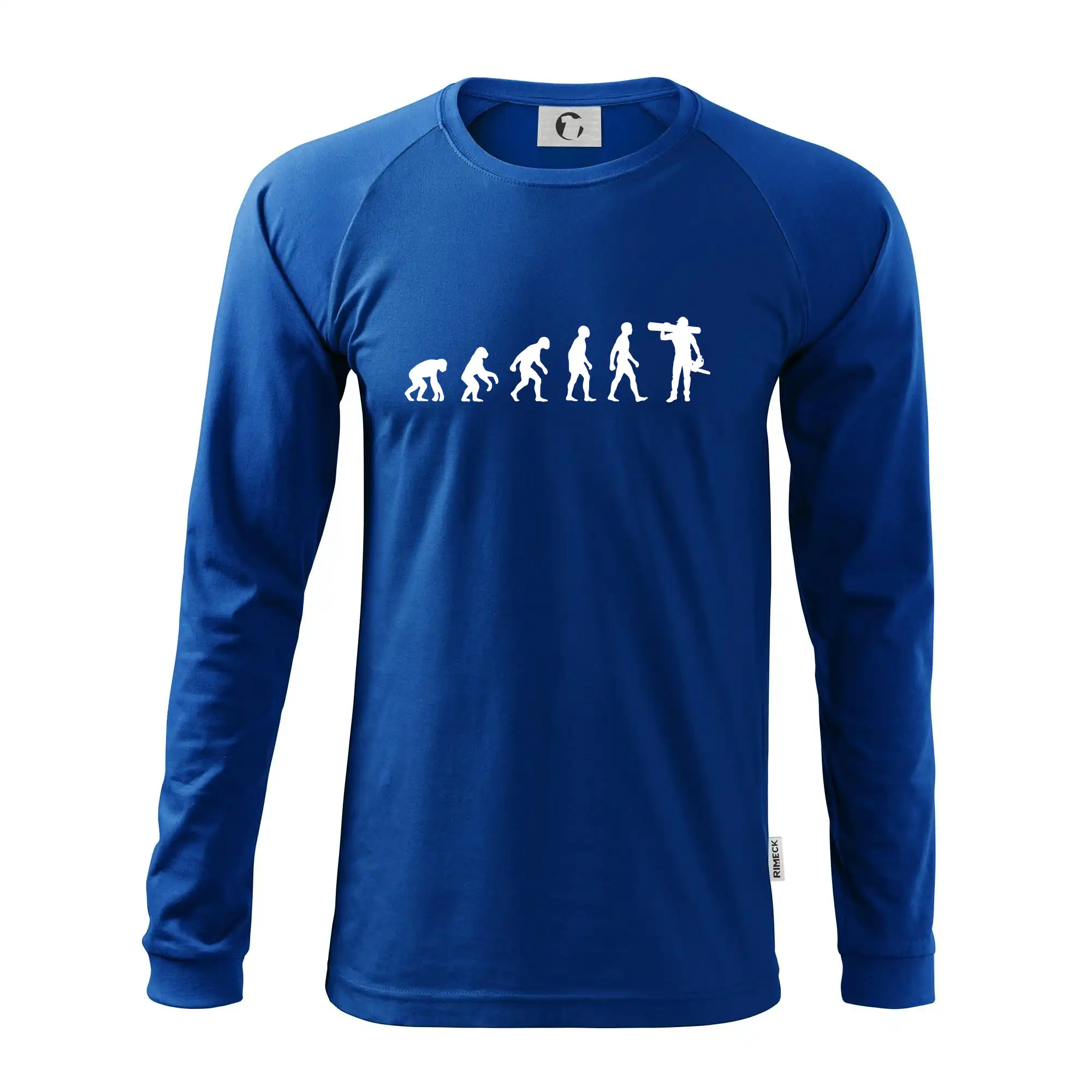 Evoluce dřevorubec - pila a kmen