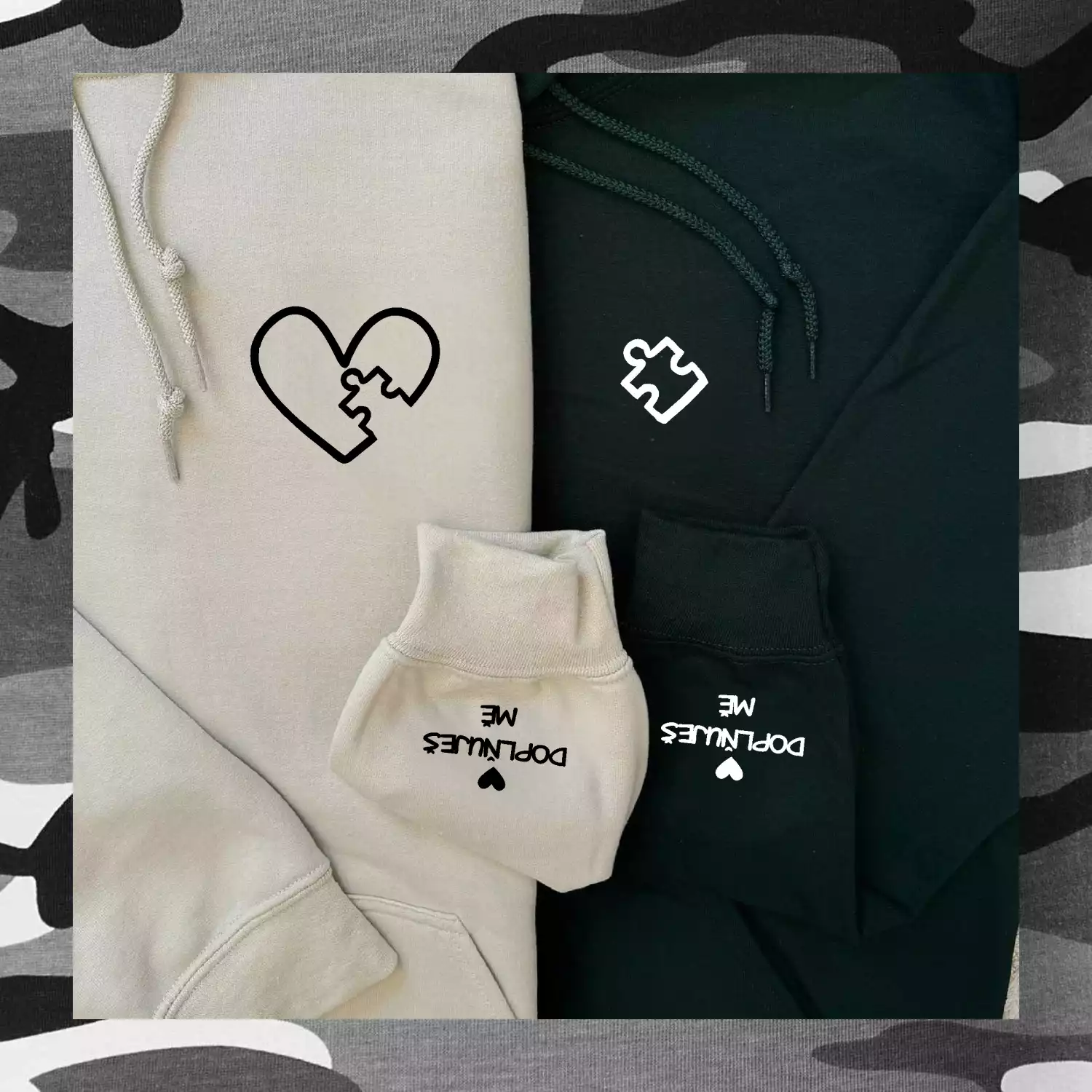 Párova mikina - srdce puzzle doplňuješ mě